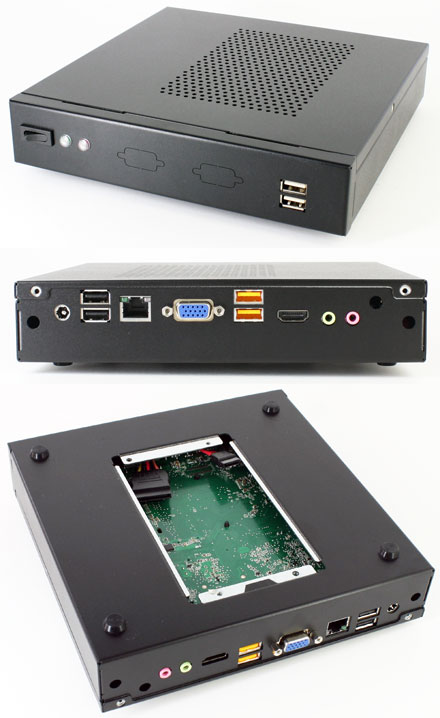 MiniPC HAHE-DN-C Enclosure (for Intel DN2800MT/Mitac PD10BI/PD10RI Half-Height ITX)