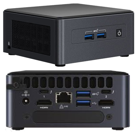 Intel NUC11TNHi7 (Intel Core i7-1165G7 up to 4,70GHz, 2x HDMI, 1x Mini DP, 2x Thunderbolt, <b>2,5" SATA SSD</b> Support)