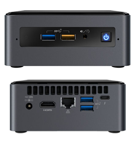 Intel NUC8I3CYSN (Intel Core i3-8121U, 2x HDMI, <b>4GB RAM, 1TB 2,5" SATA HDD, Win10 Home</b>)