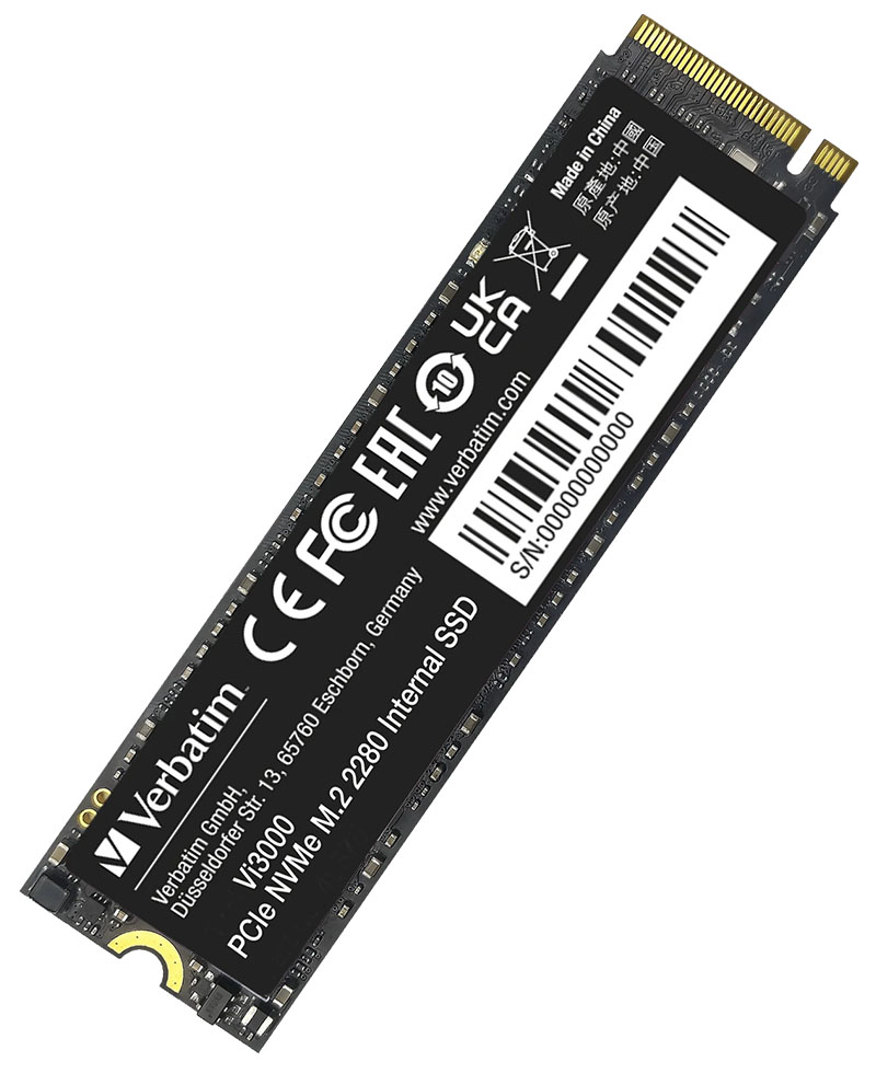 Verbatim Vi3000 PCIe NVMe <b>1TB</b> SSD, M.2 2280 / M-Key / PCIe 3.0 x4